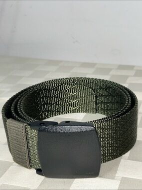 Men's Olive Green and Black Tactical Web Belts with Black Buckles